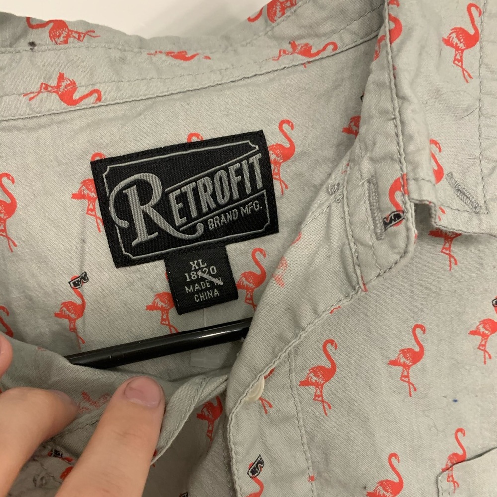 Gray flamingo Retrofit Shirt